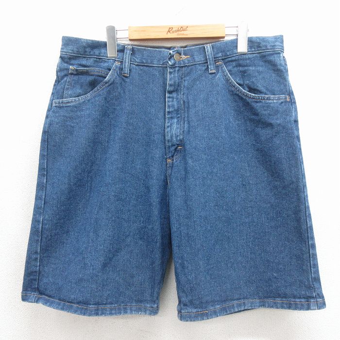ラングラー ショートパンツ デニム ネイビー 実寸W36 | 古着