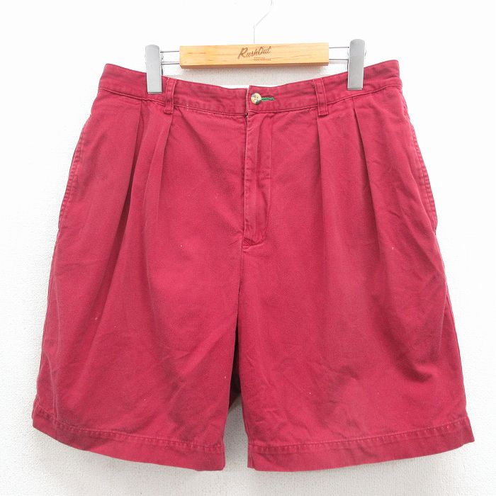 トミーヒルフィガー 90s ショートパンツ バーガンディ 実寸W31 | 古着