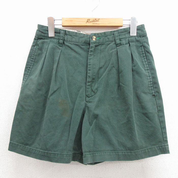 トミーヒルフィガー 90s ショートパンツ ワンポイントロゴ グリーン 実寸W29 | 古着