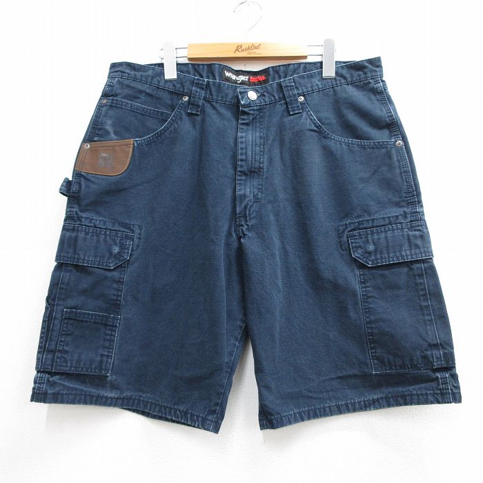 ラングラー ショートペインターカーゴパンツ ネイビー 実寸W36 | 古着