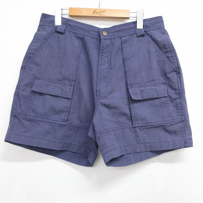 バンヒューセン 90s ショートブッシュパンツ ネイビー 実寸W33 | 古着