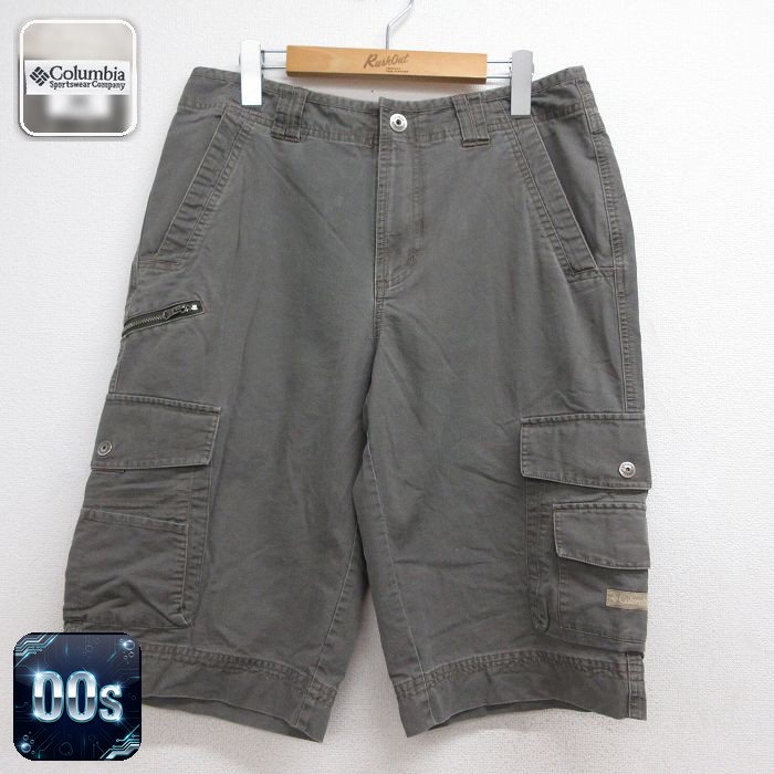 コロンビア 00s ハーフカーゴパンツ グレー 実寸W32 | 古着