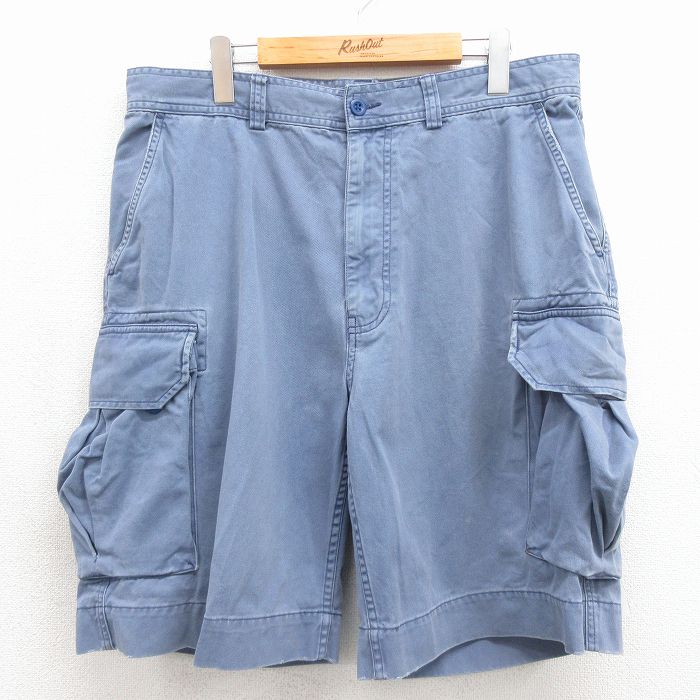 ラルフローレン 90s ハーフカーゴチノパンツ ブルー 実寸W35 | 古着