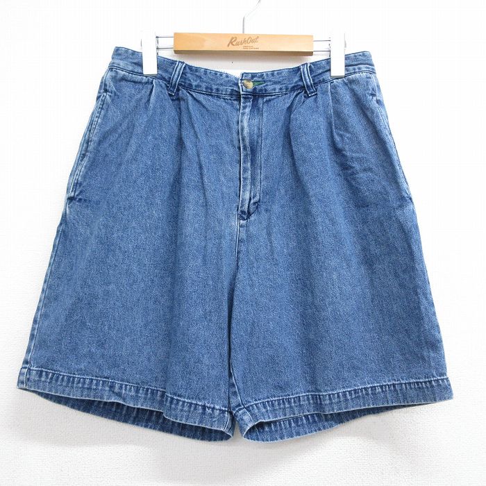 トミーヒルフィガー 90s ショートパンツ ワンポイントロゴ ネイビー 実寸W32 | 古着