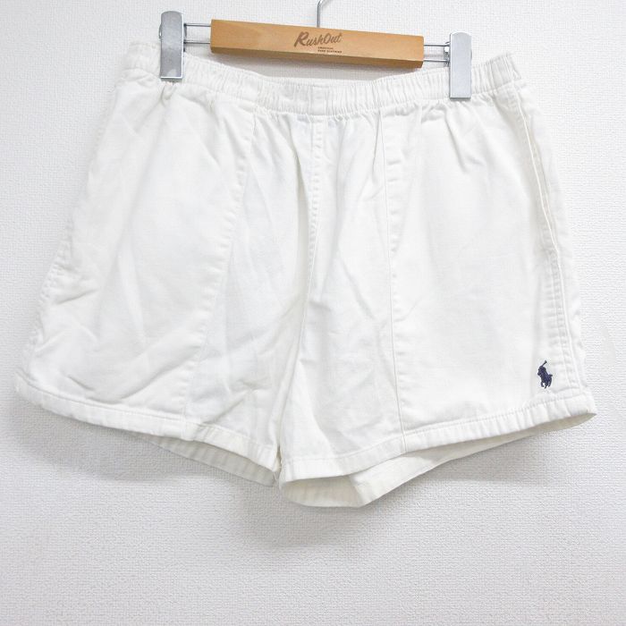 ラルフローレン 90s ショートパンツ ワンポイントロゴ ホワイト 実寸W33 | 古着