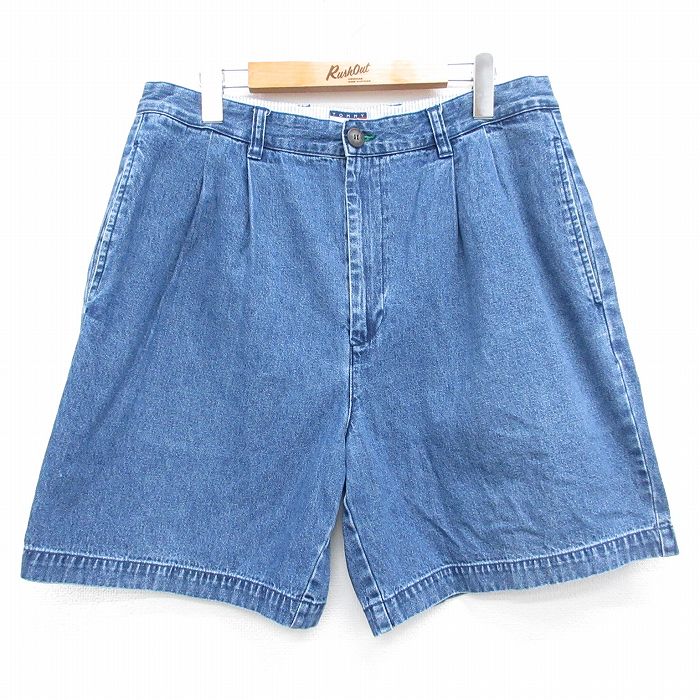 トミーヒルフィガー 90s ショートパンツ ネイビーデニム 実寸W32 | 古着