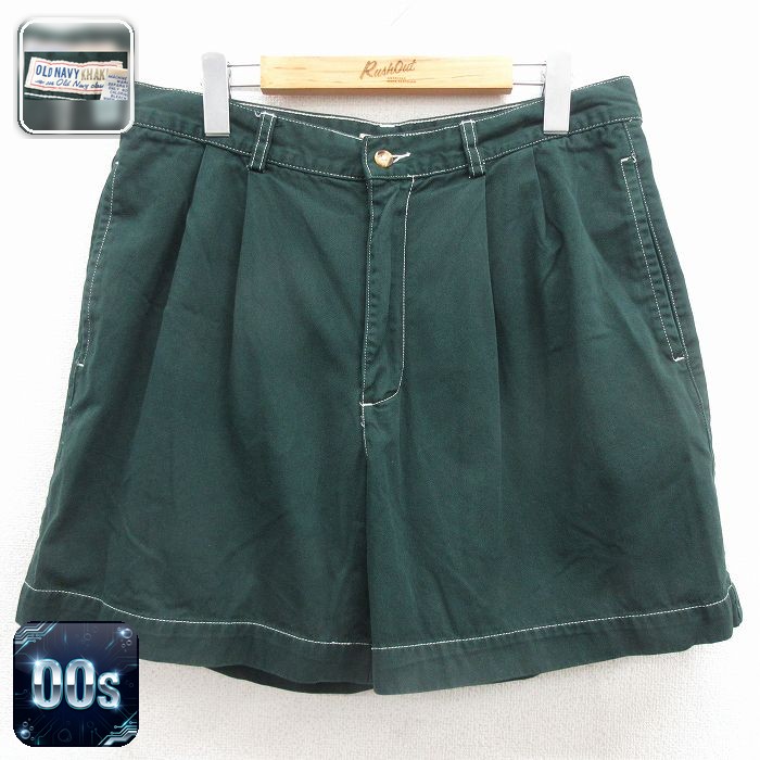 オールドネイビー 00s ショートパンツ グリーン 実寸W33 | 古着