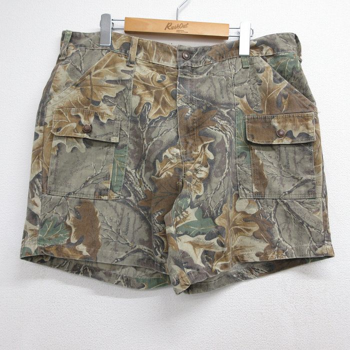 90s ショートパンツ 迷彩 ベージュ 実寸W37 | 古着