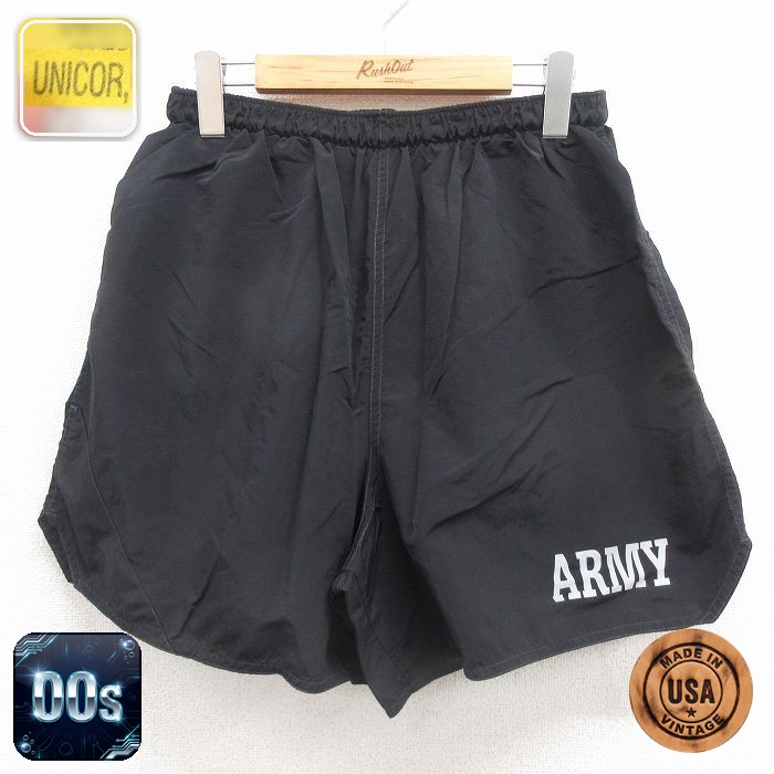 00s ショートミリタリーパンツ ARMY ブラック 実寸W32 | 古着