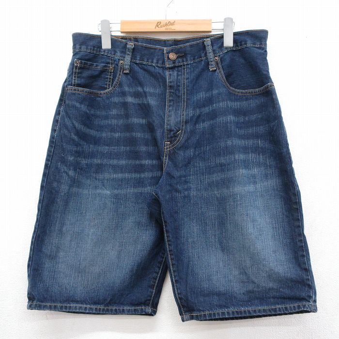 リーバイス569 ショートパンツ ヒゲ ネイビー 実寸W34 | 古着