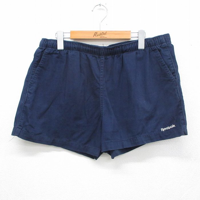 リーボック 90s ショートパンツ ワンポイントロゴ ネイビー 実寸W37 | 古着