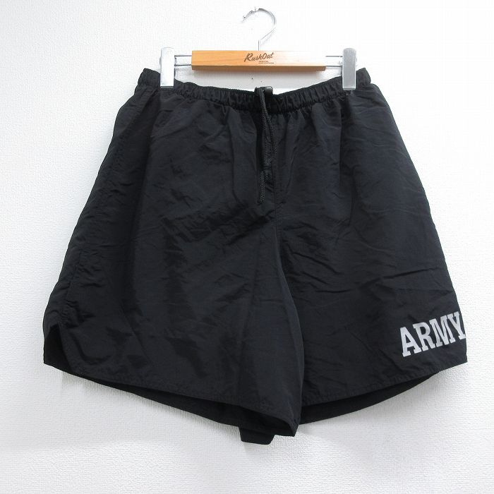 00s ミリタリーショートパンツ アーミーリフレクター ブラック 実寸W34 | 古着