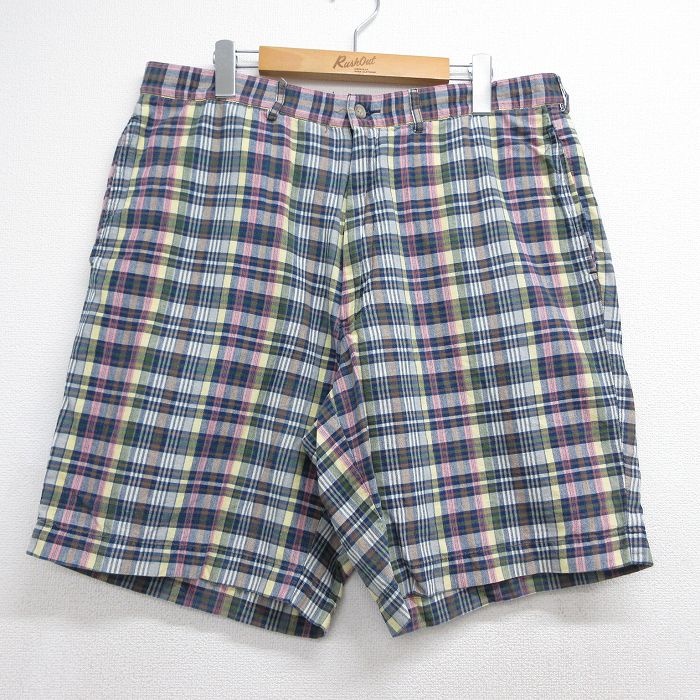 ラルフローレン 90s ショートパンツ ネイビーチェック 実寸W36 | 古着