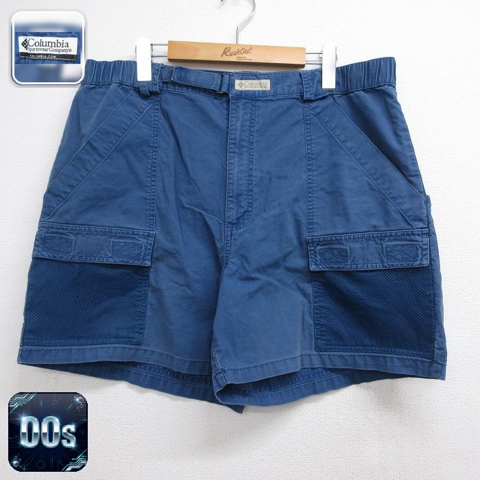 コロンビア 00s ショートブッシュパンツ PFG ネイビー 実寸W37 | 古着