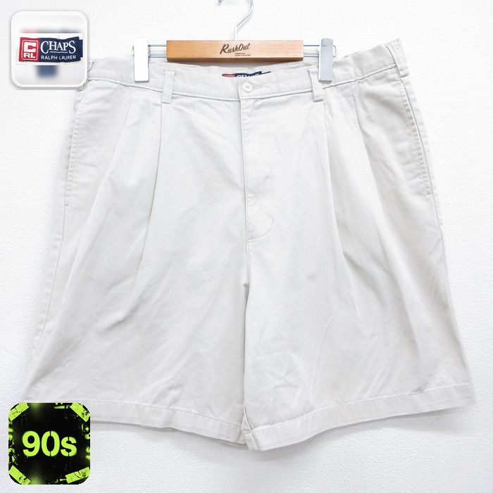 ラルフローレン 90s ショートパンツ ベージュ 実寸W38 | 古着