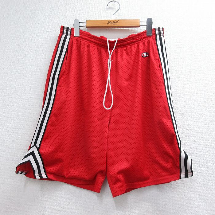 チャンピオン ショートパンツ ワンポイントロゴ レッド 実寸W35 | 古着