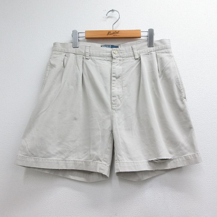 ラルフローレン 90s ショートチノパンツ ANDREW ベージュ 実寸W34 | 古着