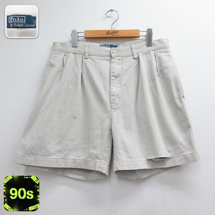 ラルフローレン 90s ショートチノパンツ ANDREW ベージュ 実寸W34 | 古着