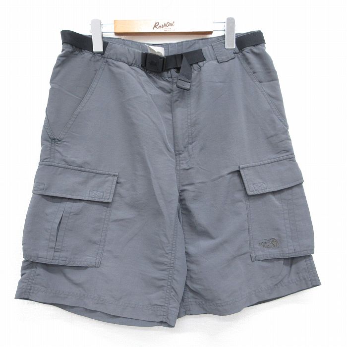 ノースフェイス ショートナイロンパンツ グレー 実寸W33 | 古着