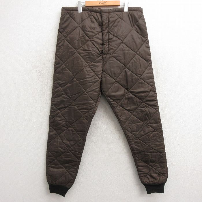 【50%OFF】W40★古着 シアーズ ナイロン キルティング パンツ メンズ 80年代 80s 大きいサイズ 茶他 ブラウン 24dec27 中古 ボトムス ロング