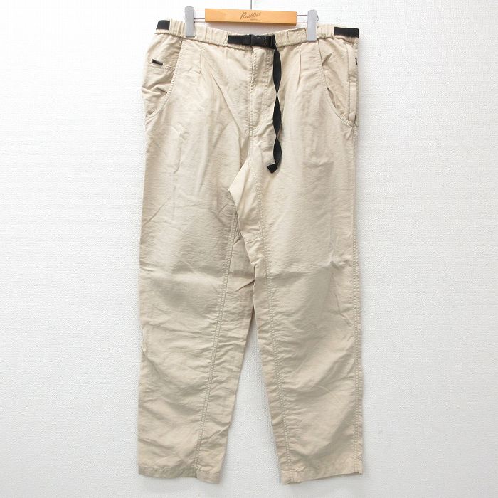 【50%OFF】W37★古着 コロンビア COLUMBIA ナイロン パンツ メンズ 90年代 90s ベージュ カーキ 25feb27 中古 ボトムス ロング