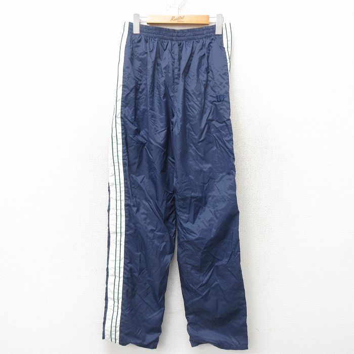 W31★古着 ウィルソン ナイロン パンツ メンズ 00年代 00s ワンポイントロゴ 紺 ネイビー 25mar01 中古 ボトムス ロング