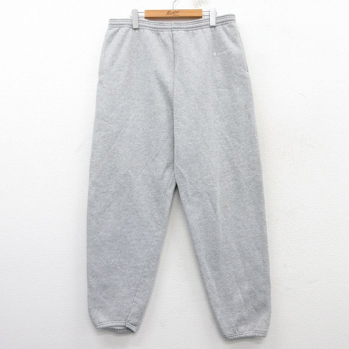 W36★古着 チャンピオン champion スウェット パンツ メンズ 00年代 00s ワンポイントロゴ グレー 霜降り 25mar06 中古 ボトムス ロング
