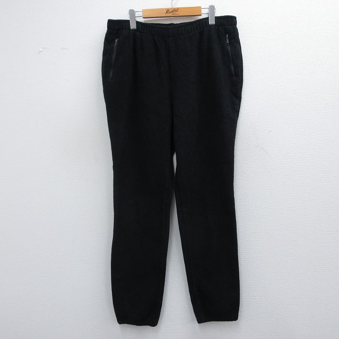 W37★古着 エルエルビーン LLBEAN フリース パンツ メンズ 90年代 90s USA製 黒 ブラック 【spe】 25mar07 中古 ボトムス ロング