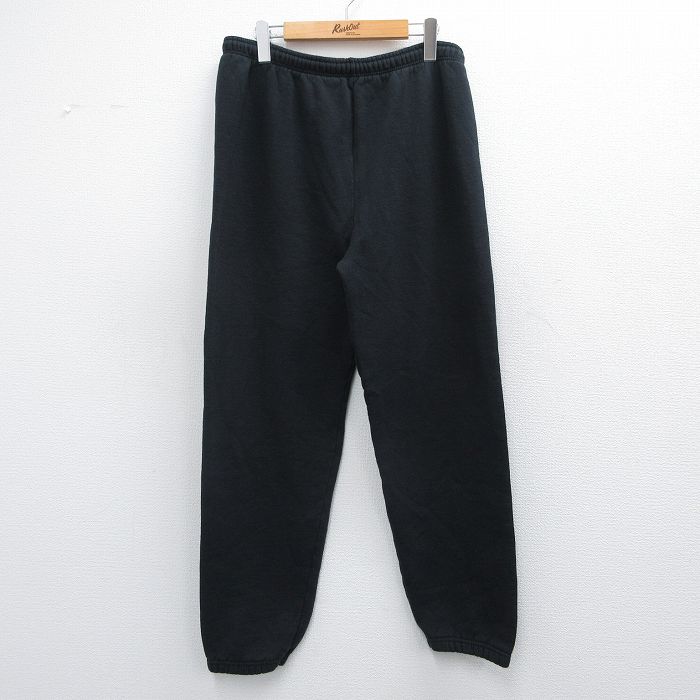 W33★古着 フルーツオブザルーム スウェット パンツ メンズ 00年代 00s 無地 黒 ブラック 25mar07 中古 ボトムス ロング
