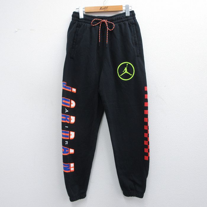 W28★古着 スウェット パンツ メンズ マイケルジョーダン エアジョーダン 黒他 ブラック 25mar07 中古 ボトムス ロング