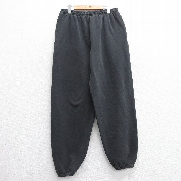W37★古着 ヘインズ Hanes スウェット パンツ メンズ 00年代 00s 無地 黒 ブラック 25mar11 中古 ボトムス ロング