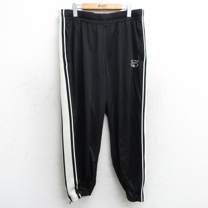 W38★古着 ラルフローレン Ralph Lauren ポロジーンズ ブランド ジャージ パンツ メンズ 90年代 90s ワンポイントロゴ USA製 黒他 ブラック 25mar15 中古 ボトムス ロング