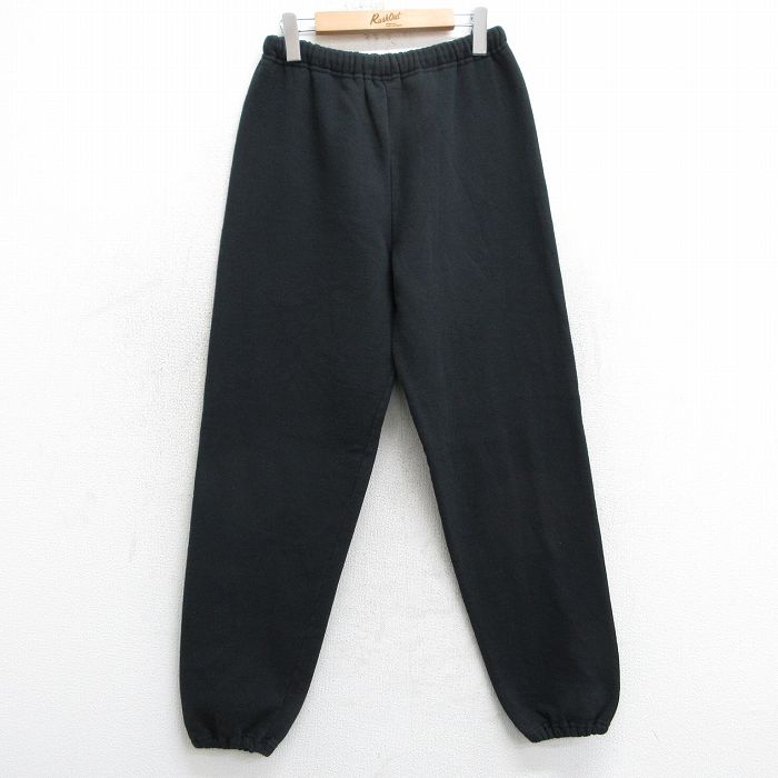 W33★古着 ラッセル スウェット パンツ メンズ 00年代 00s 無地 黒 ブラック 【spe】 25mar15 中古 ボトムス ロング