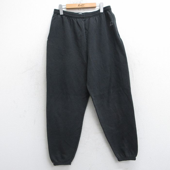 W34★古着 スターター STARTER スウェット パンツ メンズ 00年代 00s ワンポイントロゴ 黒 ブラック 25mar15 中古 ボトムス ロング