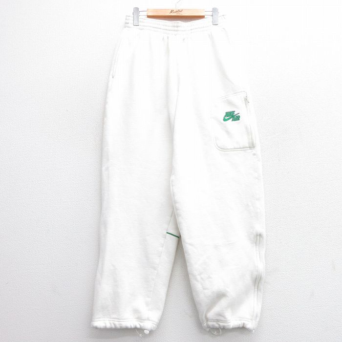 W32★古着 ナイキ NIKE スウェット パンツ メンズ 00年代 00s ワンポイントロゴ 白他 ホワイト 25mar21 中古 ボトムス ロング