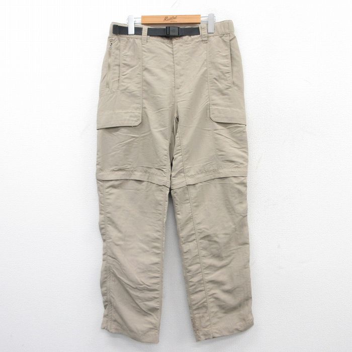 W34★古着 ノースフェイス THE NORTH FACE ナイロン パンツ メンズ ベージュ カーキ 25mar26 中古 ボトムス ロング