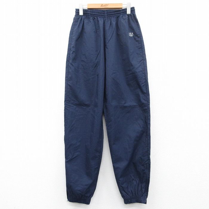 W31★古着 JCペニー ナイロン パンツ メンズ 90年代 90s USAオリンピック 紺 ネイビー 25mar29 中古 ボトムス ロング