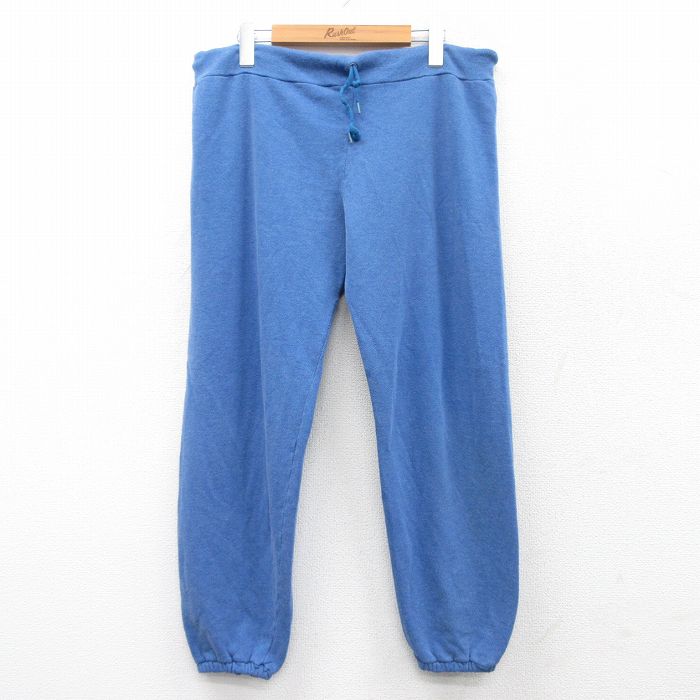 W42★古着 イージー パンツ メンズ 80年代 80s 大きいサイズ USA製 薄紺 ネイビー 25mar29 中古 ボトムス ロング