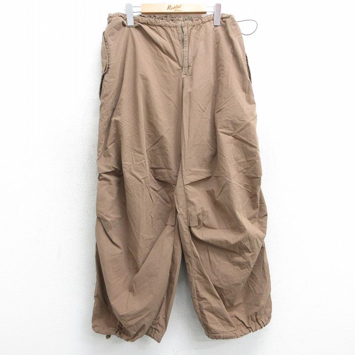 W35★古着 イージー パンツ メンズ コットン 茶 ブラウン 25mar31 中古 ボトムス ロング