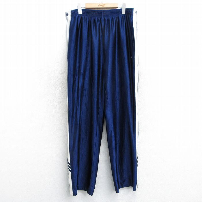 W39★古着 アディダス adidas ジャージ パンツ メンズ 00年代 00s ワンポイントロゴ 紺 ネイビー 25mar31 中古 ボトムス ロング