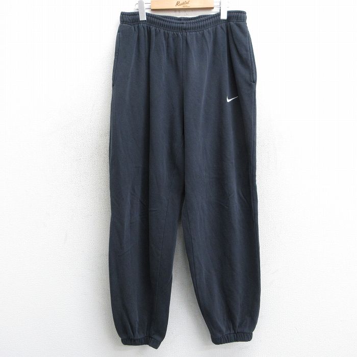 W37★古着 ナイキ NIKE スウェット パンツ メンズ 00年代 00s ワンポイントロゴ 黒 ブラック 25apr03 中古 ボトムス ロング