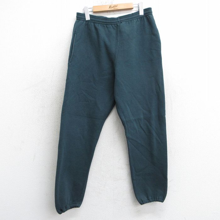 【50%OFF】W33★古着 ラッセル スウェット パンツ メンズ 00年代 00s 無地 濃緑系 グリーン 25apr03 中古 ボトムス ロング