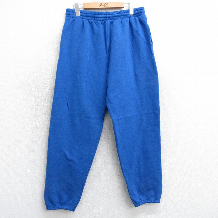 W34★古着 フルーツオブザルーム スウェット パンツ メンズ 00年代 00s 無地 青 ブルー 25apr03 中古 ボトムス ロング