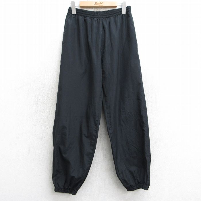 W32★古着 イージー パンツ メンズ 90年代 90s 無地 黒 ブラック 25apr17 中古 ボトムス ロング