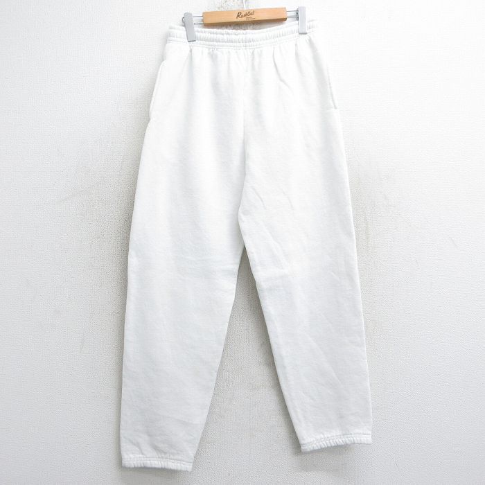 W34★古着 スウェット パンツ メンズ 90年代 90s 無地 USA製 白 ホワイト 25apr17 中古 ボトムス ロング