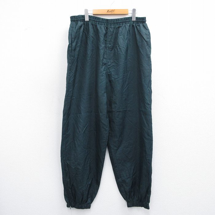 W38★古着 ナイロン パンツ メンズ 90年代 90s Flanklin 緑系 グリーン 25apr25 中古 ボトムス ロング