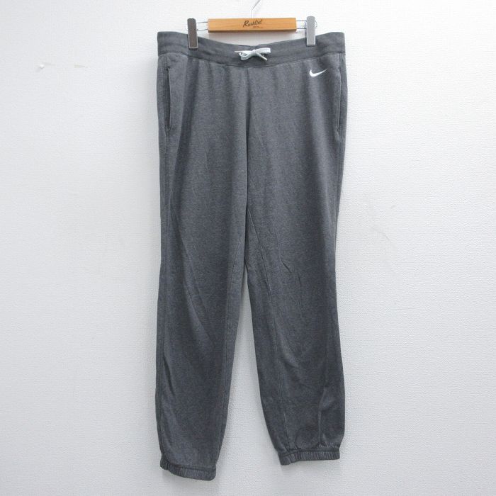 【50%OFF】W37★古着 ナイキ NIKE スウェット パンツ メンズ ワンポイントロゴ グレー 霜降り 25apr26 中古 ボトムス ロング