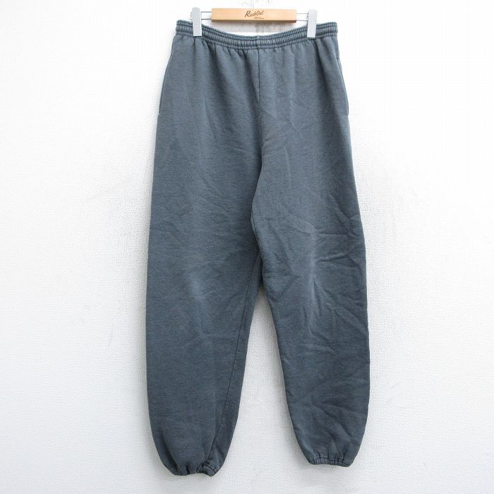 W37★古着 ラッセル スウェット パンツ メンズ 00年代 00s 無地 グレー 霜降り 【spe】 25may08 中古 ボトムス ロング