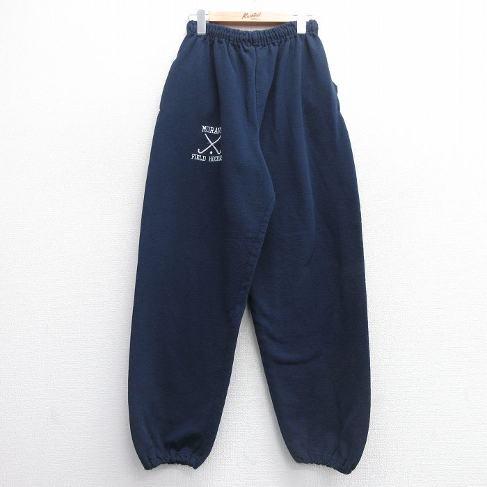 W33★古着 スウェット パンツ メンズ 00年代 00s MORAVIA ホッケー 紺 ネイビー 25may09 中古 ボトムス ロング