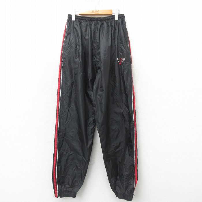 W38★古着 ナイロン パンツ 00年代 00s 黒 ブラック 25may12 中古 メンズ ボトムス ロング